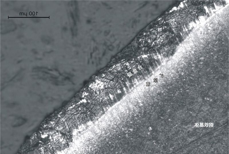 Metallographic diagram of zinc-nickel infiltration layer